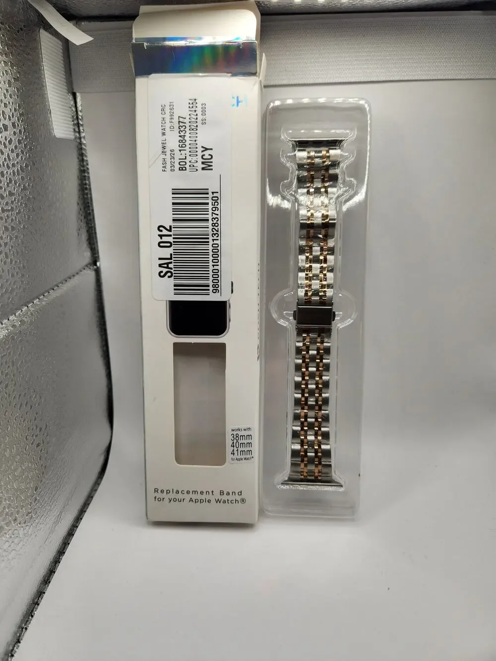 Posh Tech Stainless Steel Apple Watch Band Two-Tone Rose Gold - 38, 40, 41mm